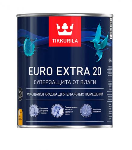 Краска в/д Euro Extra 20 основа А полуматовая  Тиккурила 0,9 л