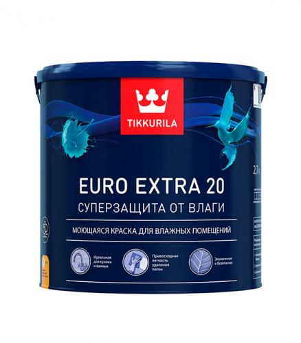 Краска в/д Euro Extra 20 основа А полуматовая  Тиккурила 2,7 л